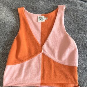 Princess Polly Color Block Tank Top in Pink and Orange